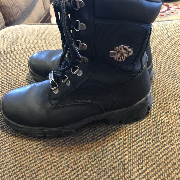 Harley Davidson Black Leather Riding Boots - Picture 3 of 8